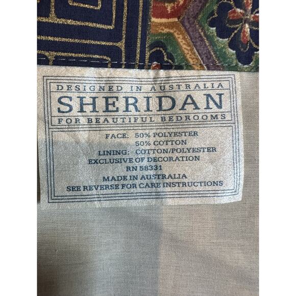 Sheridan Australia Drapes Curtains Set Of 4, Patchwork Blue Red Lined Rare50x84” - Picture 11 of 16